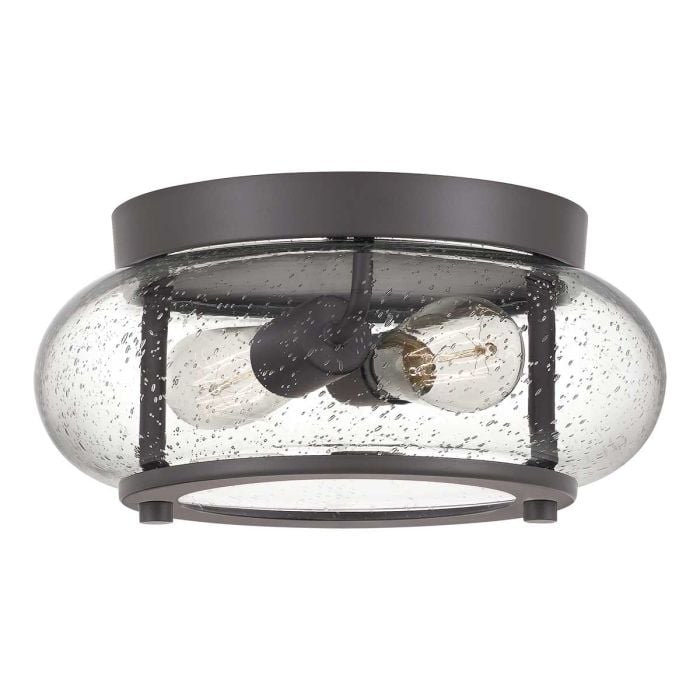 elstead lighting Trilogy 2 Light Flush - Old Bronze