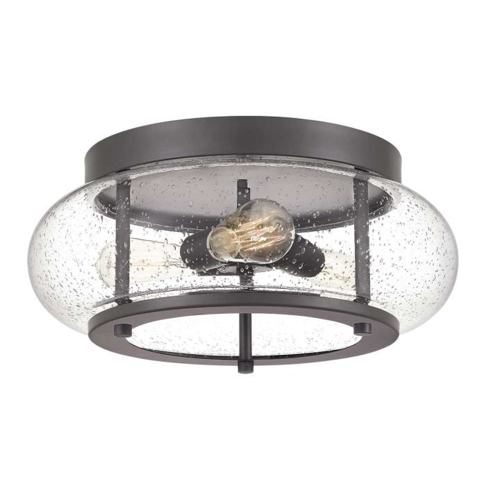 elstead lighting Trilogy 3 Light Flush - Old Bronze
