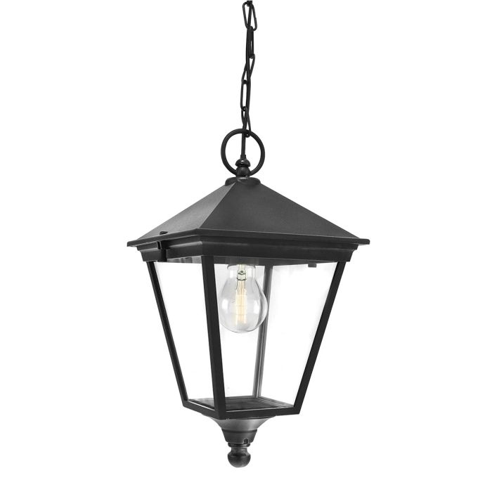 elstead lighting Turin 1 Light Chain Lantern - Black