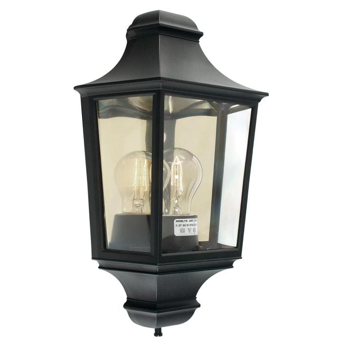 elstead lighting Turin 1 Light Half Lantern - Black
