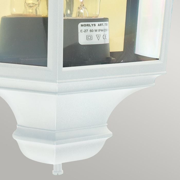 Elstead Lighting Turin 1 Light Half Lantern - White