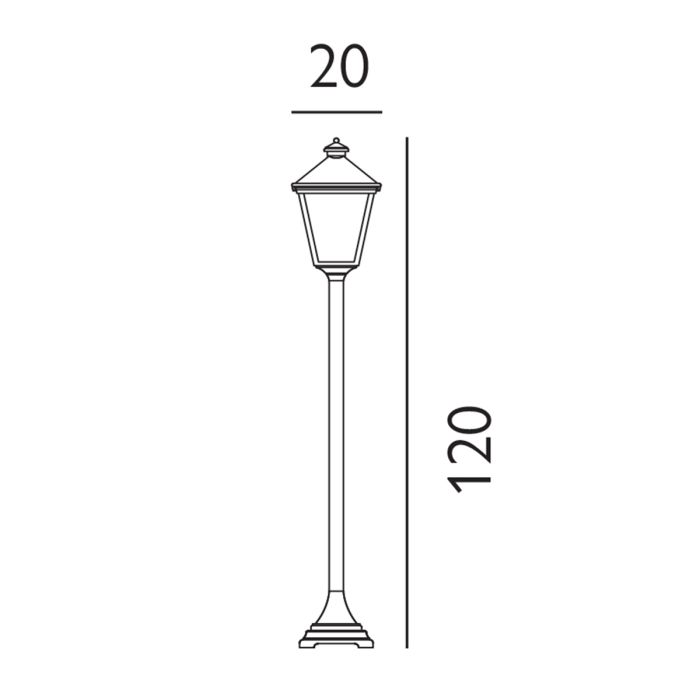 Elstead Lighting Turin 1 Light Pillar - Black