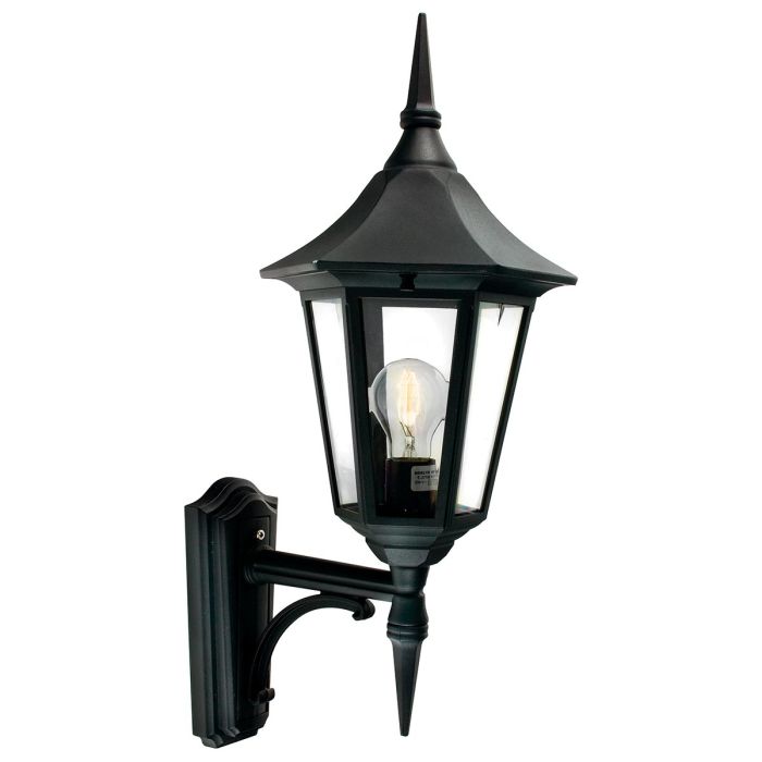 elstead lighting Valencia 1 Light Up Lantern - Black