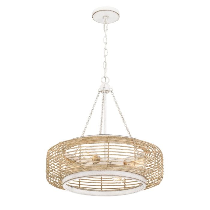 Elstead Lighting Waylon 4 Lt Pendant - Antique White