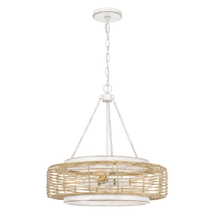 elstead lighting Waylon 4 lt Pendant - Antique White