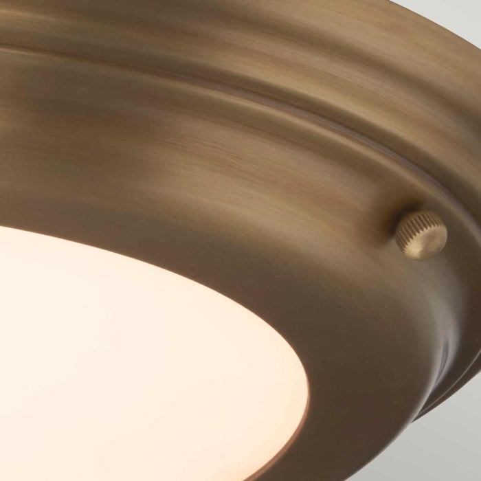 Elstead Lighting Welland 1 Light Flush - Aged Brass