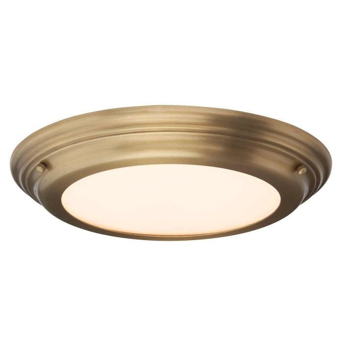 elstead lighting Welland 1 Light Flush - Aged Brass