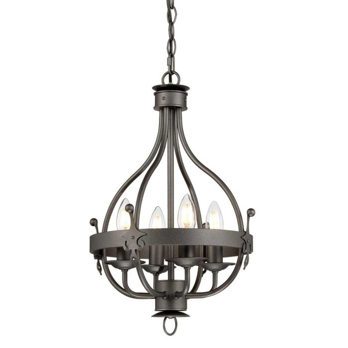 elstead lighting Windsor 4 Light Pendant - Graphite