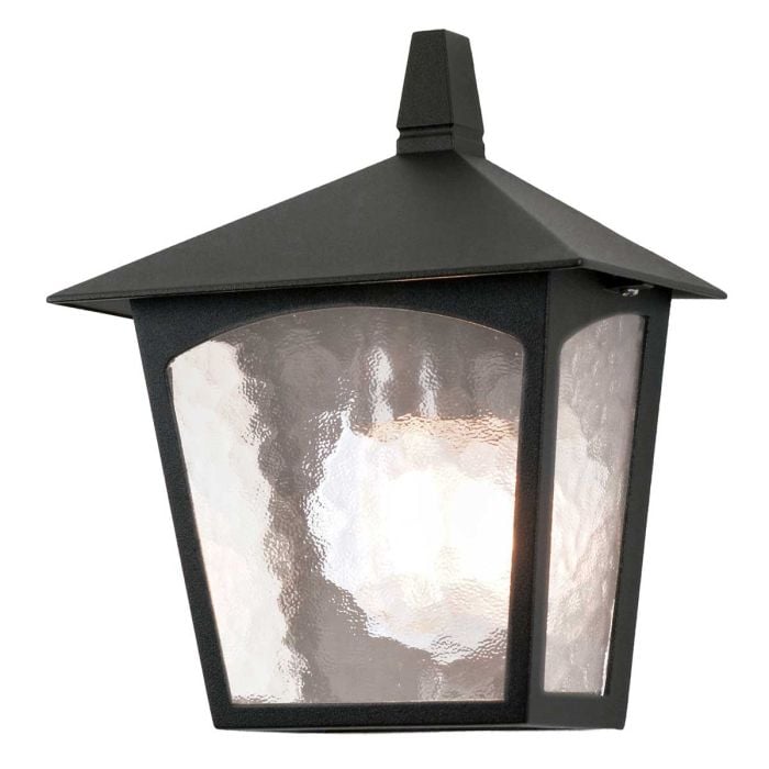 elstead lighting York 1 Light Flush Lantern - Black