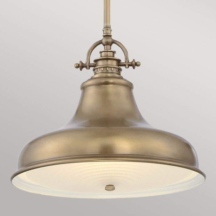 Elstead Lighting Emery 1 Light Medium Pendant - Weathered Brass
