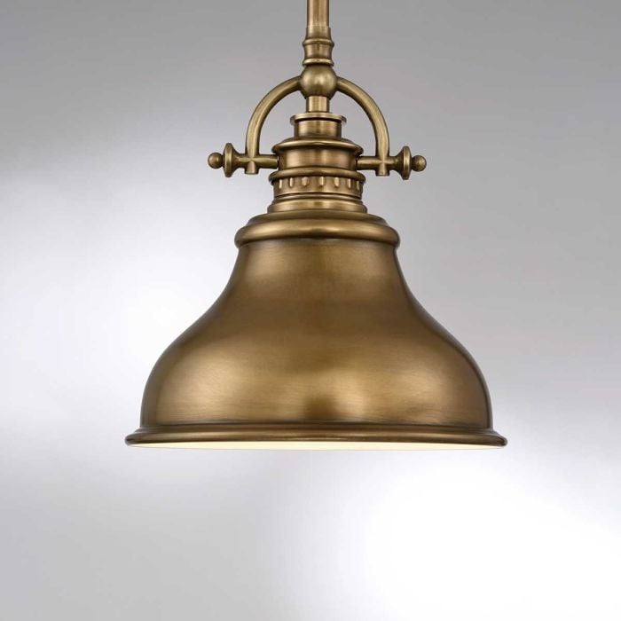 Elstead Lighting Emery 1 Light Mini Pendant - Weathered Brass