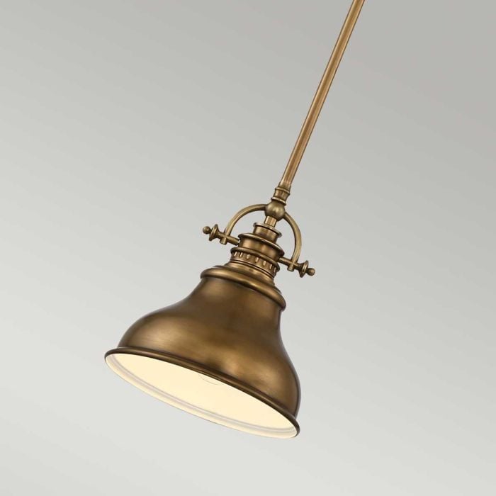 Elstead Lighting Emery 1 Light Mini Pendant - Weathered Brass
