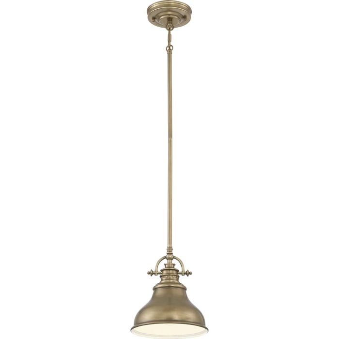 elstead lighting Emery 1 Light Mini Pendant - Weathered Brass