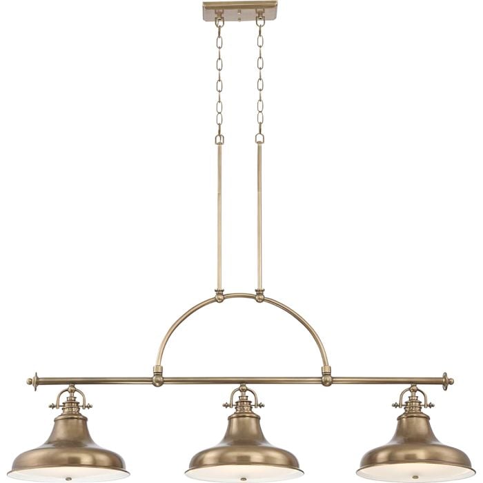 elstead lighting Emery 3 Light Island Chandelier - Weathered Brass