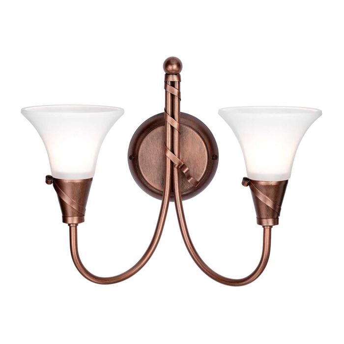 elstead lighting Emily 2 Light Wall Light - Copper Patina