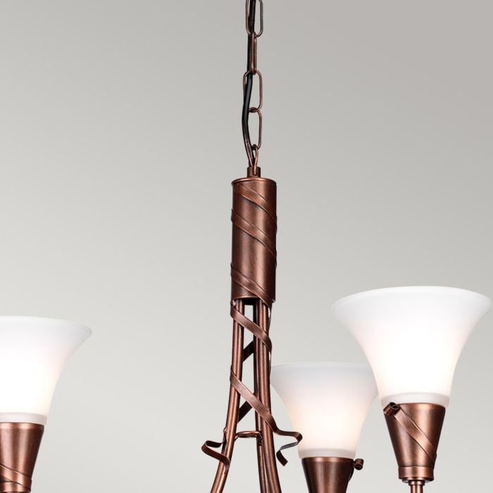 Elstead Lighting Emily 3 Light Chandelier - Copper Patina
