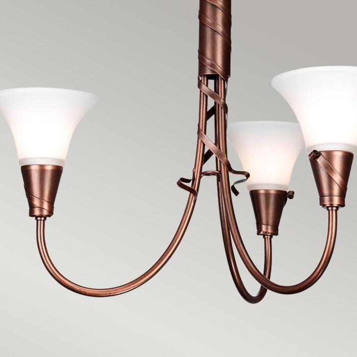 Elstead Lighting Emily 3 Light Chandelier - Copper Patina