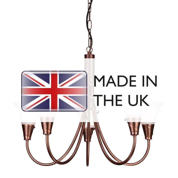 Elstead Lighting Emily 5 Light Chandelier - Copper Patina