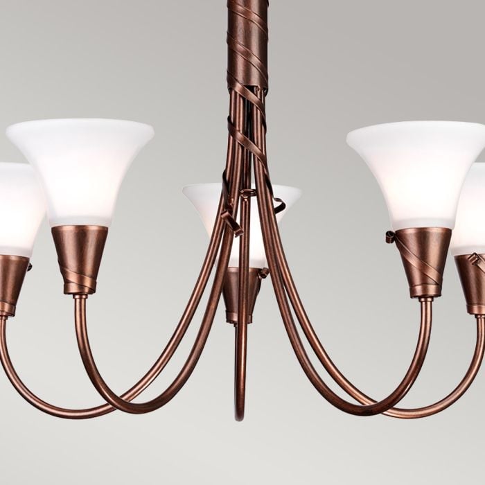 Elstead Lighting Emily 5 Light Chandelier - Copper Patina