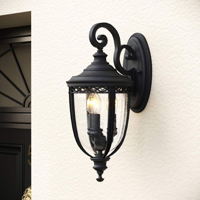 Elstead Lighting English Bridle 3 Light Large Wall Lantern - Black
