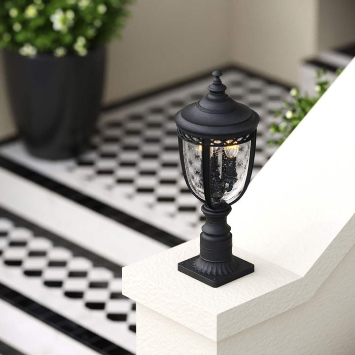 Elstead Lighting English Bridle 3 Light Medium Pedestal - Black