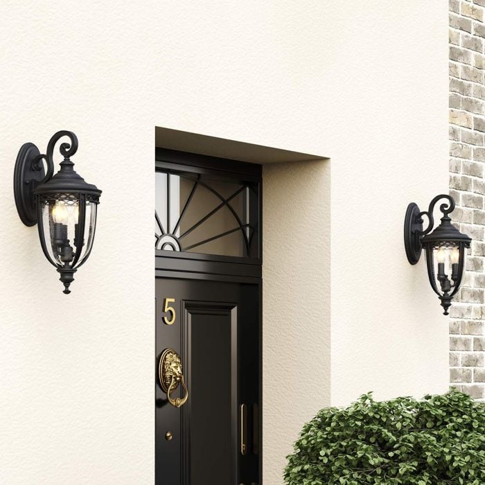 Elstead Lighting English Bridle 3 Light Medium Wall Lantern - Black