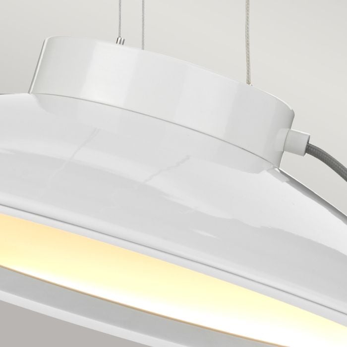 Elstead Lighting Europa 1 Light Large LED Pendant - White Painted