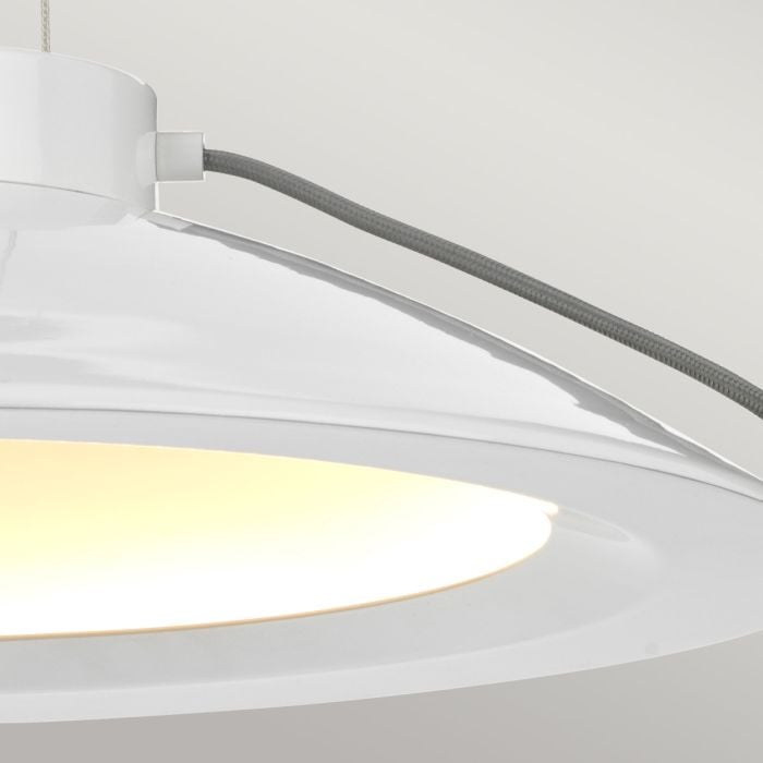 Elstead Lighting Europa 1 Light Large LED Pendant - White Painted