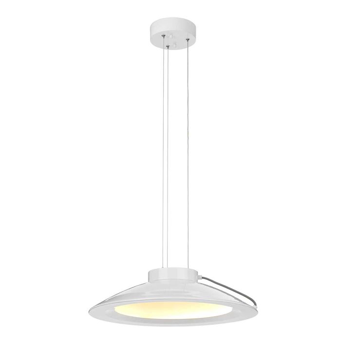 elstead lighting Europa 1 Light Large LED Pendant - White Painted