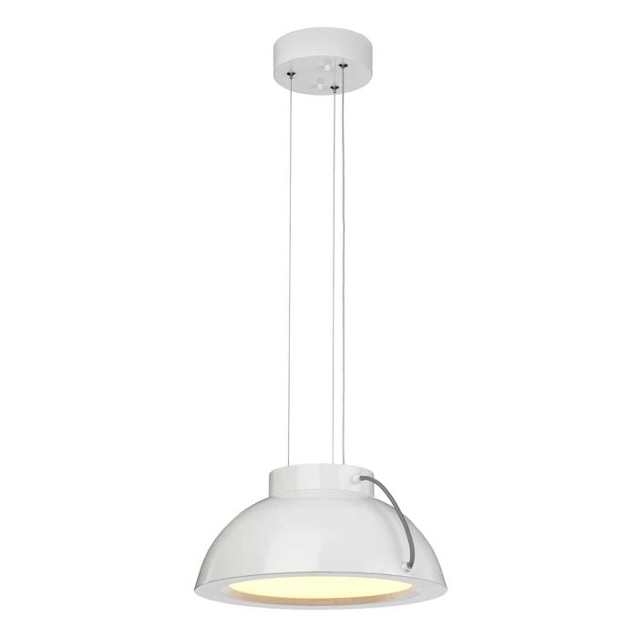 elstead lighting Europa 1 Light Medium LED Pendant - White Painted