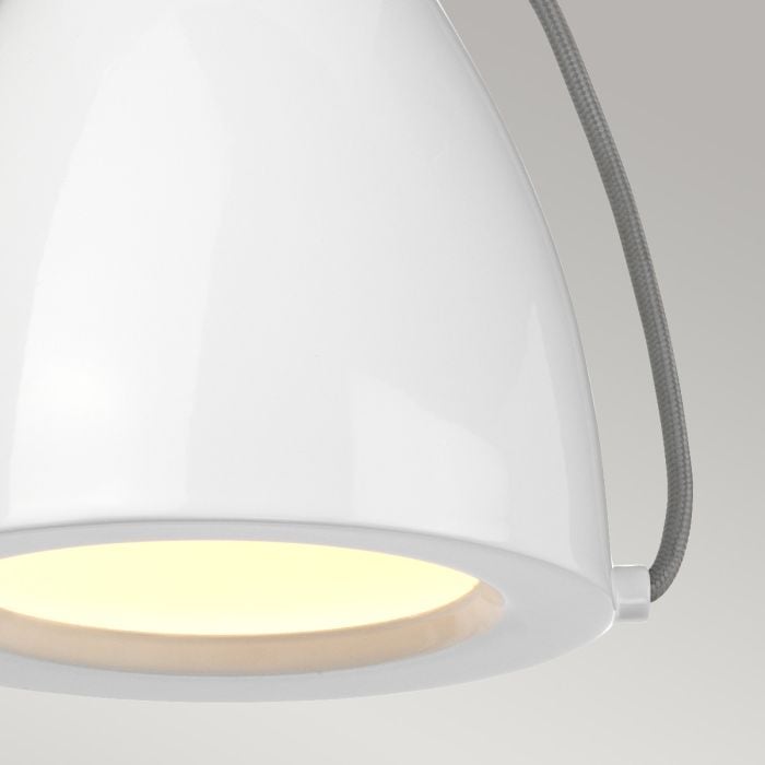 Elstead Lighting Europa 1 Light Small LED Pendant - White Painted