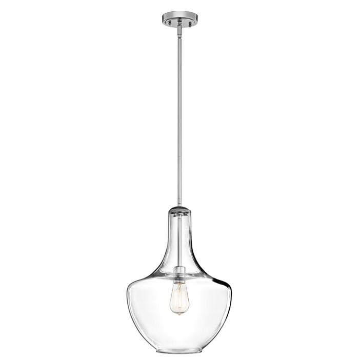 elstead lighting Everly 1 Light Medium Pendant - Chrome
