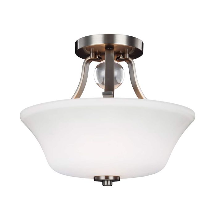 elstead lighting Evington 2 Light Semi-Flush - Satin Nickel