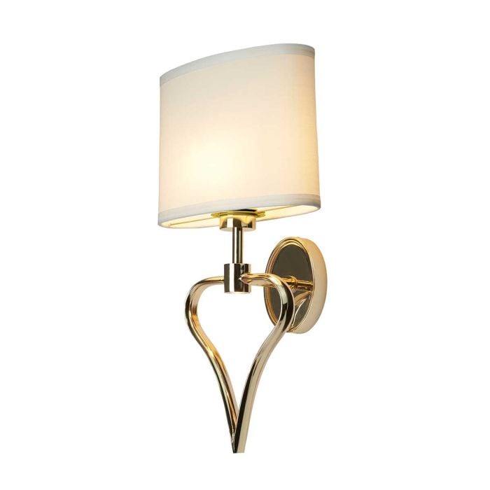 elstead lighting Falmouth 2 Light Wall Light - French Gold/ White Shade