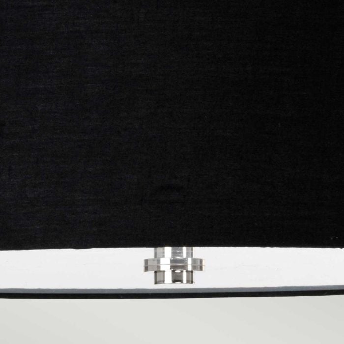 Elstead Lighting Falmouth 3 Light Semi-Flush - Polished Chrome/ Black Shade