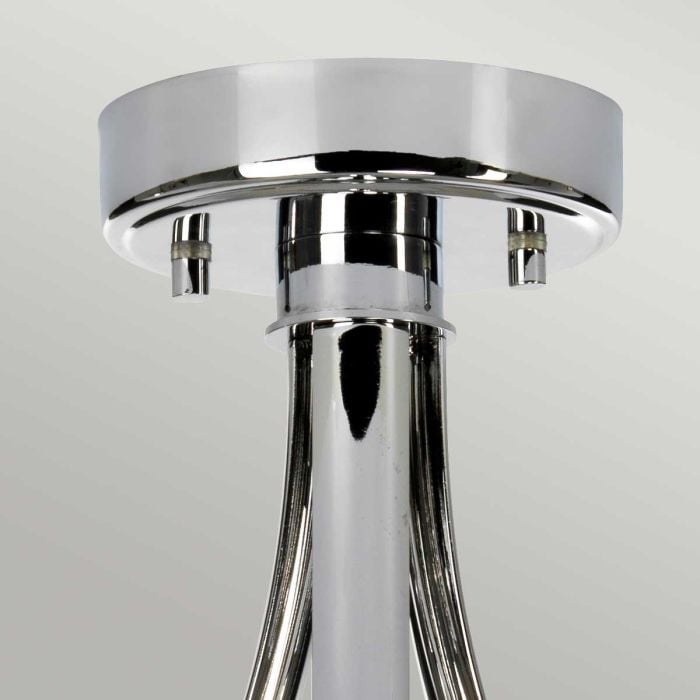 Elstead Lighting Falmouth 3 Light Semi-Flush - Polished Chrome/ Black Shade
