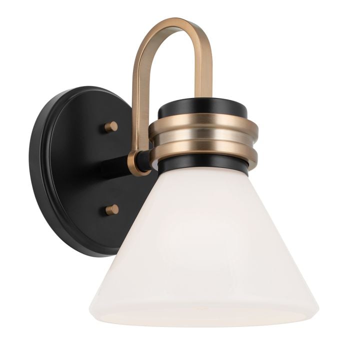 elstead lighting Farum 1 lt Wall Light - Black with Champagne Bronze