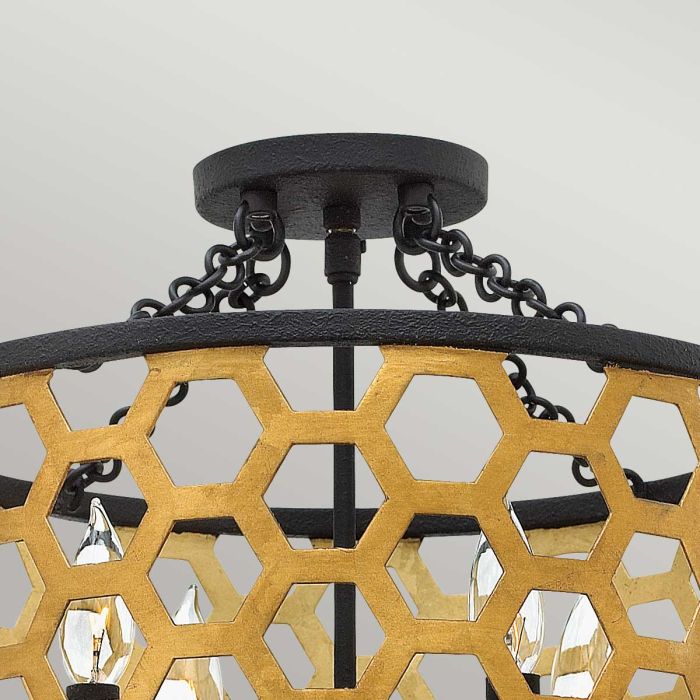 Elstead Lighting Felix 4 Light Semi-Flush - Sunset Gold