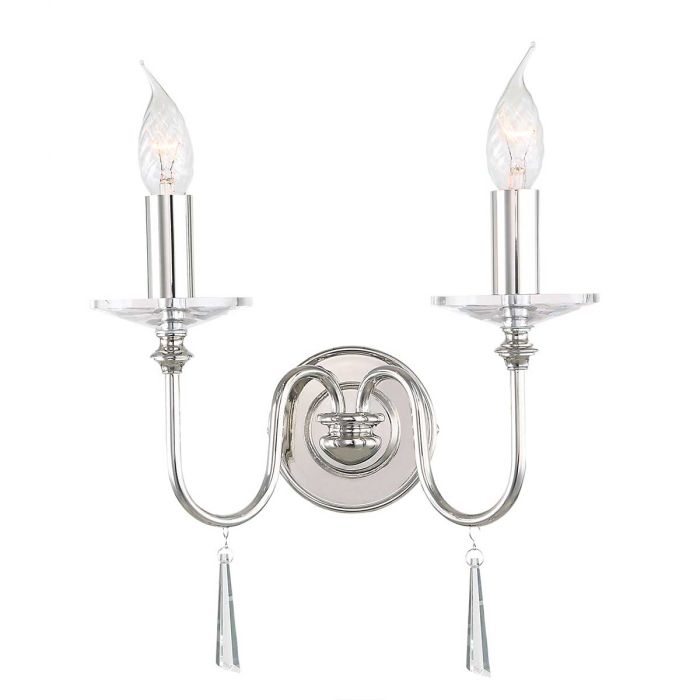 elstead lighting Finsbury Park 2 Light Wall Light - Polished Nickel