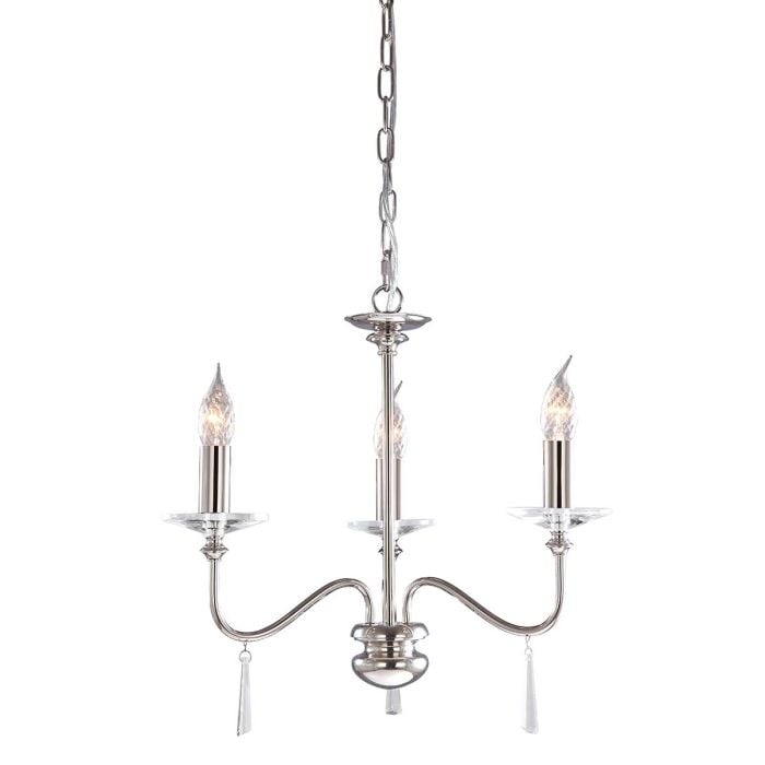 elstead lighting Finsbury Park 3 Light Chandelier - Polished Nickel