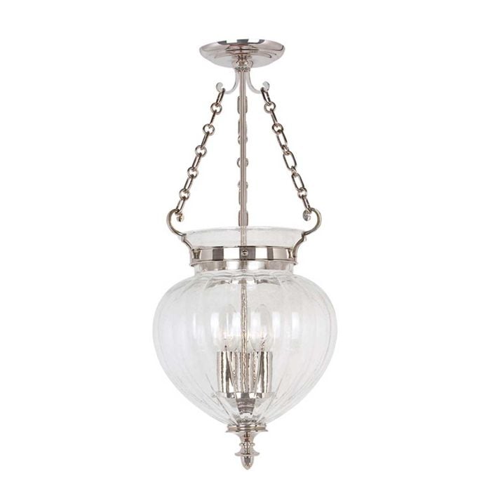elstead lighting Finsbury Park 3 Light Medium Pendant - Polished Nickel
