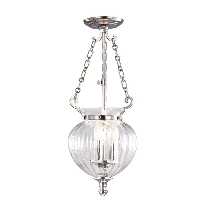 elstead lighting Finsbury Park 3 Light small Pendant - Polished Nickel