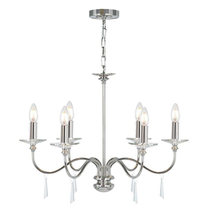 elstead lighting Finsbury Park 6 Light Chandelier - Polished Nickel