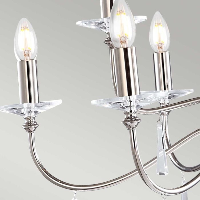 Elstead Lighting Finsbury Park 9 Light Chandelier - Polished Nickel