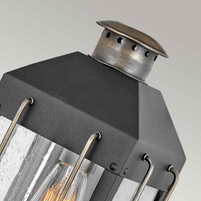 Elstead Lighting Fitzgerald 1 Light Small Wall Lantern - Textured Black With Burnished Bronze