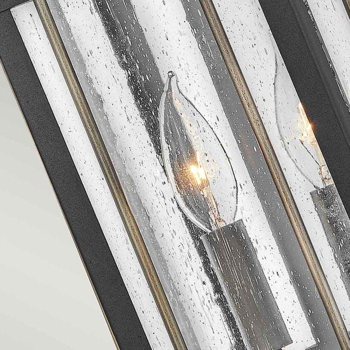 Elstead Lighting Fitzgerald 2 Light Medium Wall Lantern - Textured Black With Burnished Bronze