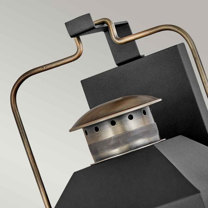 Elstead Lighting Fitzgerald 3 Light Large Wall Lantern - Textured Black With Burnished Bronze