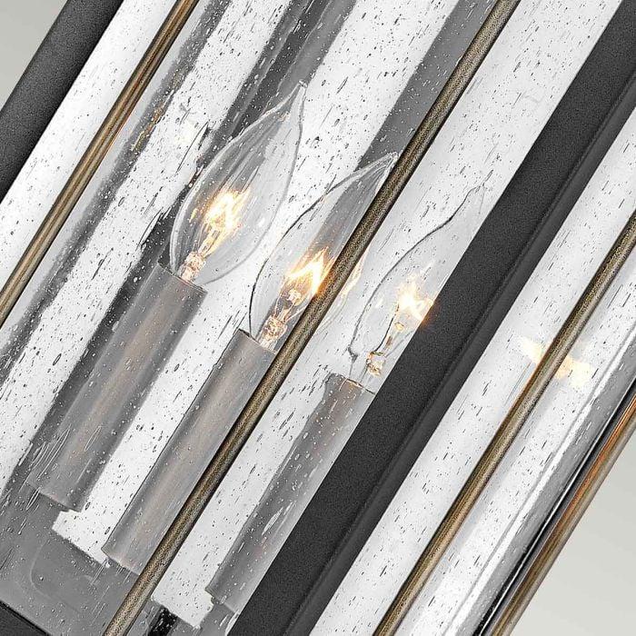 Elstead Lighting Fitzgerald 3 Light Large Wall Lantern - Textured Black With Burnished Bronze