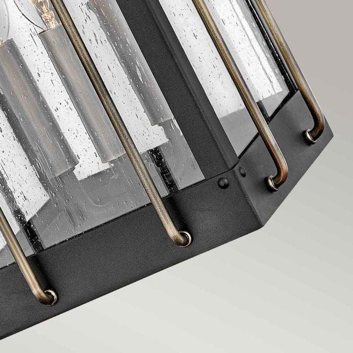 Elstead Lighting Fitzgerald 3 Light Large Wall Lantern - Textured Black With Burnished Bronze