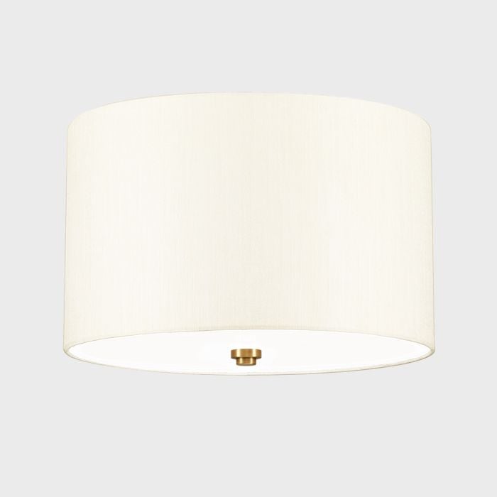 Elstead Lighting Fletcher 14" Flush - Aged Brass With Ivory Shade